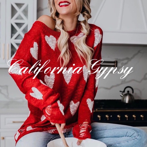 UNBRANDED Sweaters - Distressed Heart Knit Sweater❤️